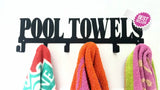 Pool Towels 6 Hook Towel Hanger Small Or Large Ferro Grain Black / Home Décor