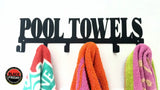 Pool Towels 6 Hook Towel Hanger Small Or Large Ferro Grain Black / Home Décor