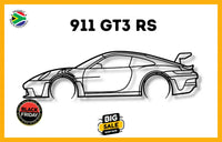 911 Gt3 Rs Model 992 Detailed Silhouette Metal Wall Art