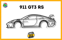 911 Gt3 Rs Model 992 Detailed Silhouette Metal Wall Art