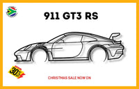 911 Gt3 Rs Model 992 Detailed Silhouette Metal Wall Art