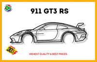 911 Gt3 Rs Model 992 Detailed Silhouette Metal Wall Art