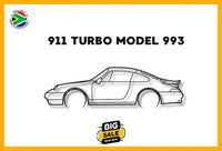 Porsche 911 Turbo 993 Detailed Silhouette Metal Wall Art