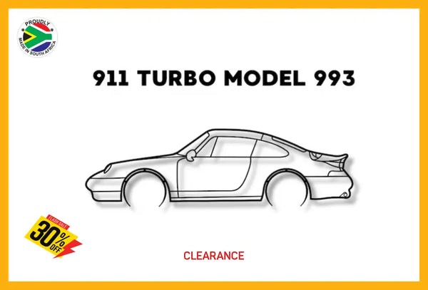 Porsche 911 Turbo 993 Detailed Silhouette Metal Wall Art