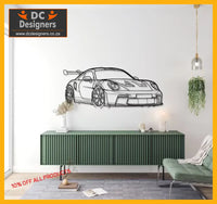 Porsche 992 Gt3 Rs Detailed Silhouette Metal Wall Art