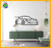 Porsche 992 Gt3 Rs Detailed Silhouette Metal Wall Art