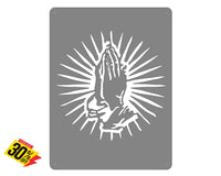 Praying Hands Mounted Wall Art Stainless Steel Brush Finish