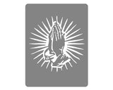 Praying Hands Mounted Wall Art Stainless Steel Brush Finish