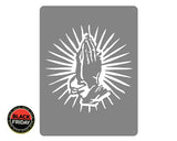 Praying Hands Mounted Wall Art Stainless Steel Brush Finish