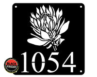 Protea Flower House Number Sign Wall Art