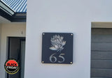 Protea Flower House Number Sign Wall Art