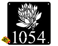 Protea Flower House Number Sign Wall Art