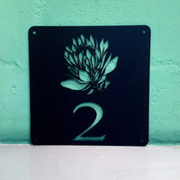 Protea Flower House Number Sign Wall Art