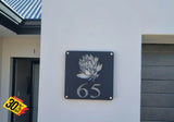 Protea Flower House Number Sign Wall Art