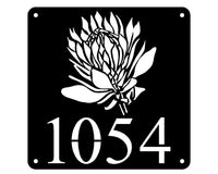 Protea Flower House Number Sign Wall Art