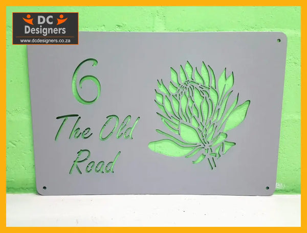 Protea Flower House Sign Wall Art