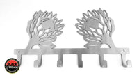 Protea Flower Key Hook Stainless Steel Brush Finish Hooks