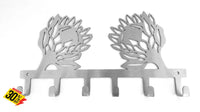 Protea Flower Key Hook Stainless Steel Brush Finish Hooks