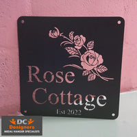Rose Street House Number Sign Wall Art