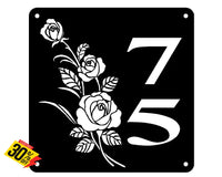 Rose Street House Number Sign Wall Art