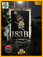 Rose Street House Number Sign Wall Art