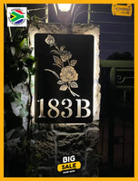 Rose Street House Number Sign Wall Art