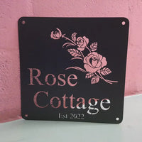 Rose Street House Number Sign Wall Art