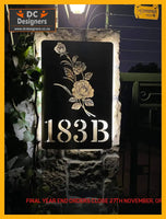 Rose Street House Number Sign Wall Art