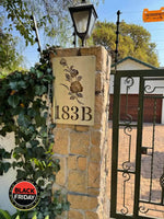 Rose Street House Number Sign Wall Art