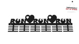 Run Heart 48 Tier Medal Hanger Black Sports Medal Hangers