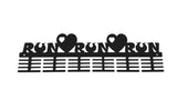 Run Heart 48 Tier Medal Hanger Black Sports Medal Hangers