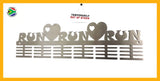 Run Heart 48 Tier Medal Hanger Stainless Steel Brush Finish Sports Medal Hangers