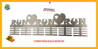 Run Heart 48 Tier Medal Hanger Stainless Steel Brush Finish Sports Medal Hangers