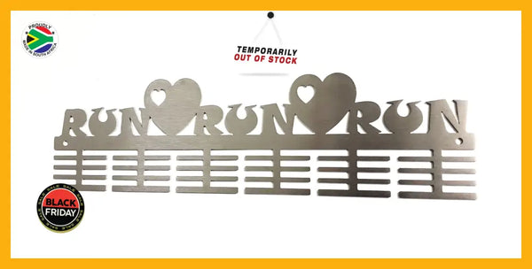 Run Heart 48 Tier Medal Hanger Stainless Steel Brush Finish Sports Medal Hangers