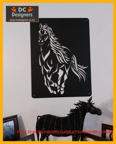 Running Horse Laser Cut Wall Art Wall