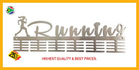 Running Lady 48 Tier Medal Hanger Stainless Steel Brush Finish Sports Medal Hangers