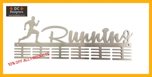 Running Man 48 Tier Medal Hanger Stainless Steel Brush Finish Sports Medal Hangers