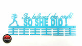 She Believed She Could So Did Running 48 Tier Medal Hanger Blue Turquoise Sports Medal Hangers