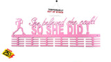 She Believed She Could So Did Running 48 Tier Medal Hanger Pink Sports Medal Hangers