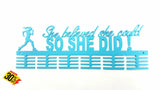 She Believed She Could So Did Running 48 Tier Medal Hanger Blue Turquoise Sports Medal Hangers