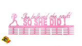 She Believed She Could So Did Running 48 Tier Medal Hanger Pink Sports Medal Hangers