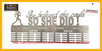 She Believed She Could Ultra’s Trail 60 Tier Medal Hanger Stainless Steel Brush Finish Sports