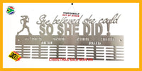 She Believed She Could Ultra’s Trail 60 Tier Medal Hanger Stainless Steel Brush Finish Sports