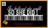 She Believed She Could Words Medal Hanger Stainless Steel Brush Finish / 48 Tier Sports Medal