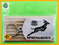 Springboks Single Sided Laser Engraved Key Ring-Bag Tag Key Rings