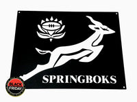 Springboks Rugby Mounted Wall Art Design Black & Gold