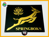 Springboks Rugby Mounted Wall Art Design Black & Gold