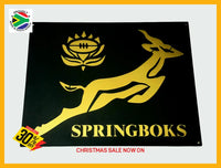 Springboks Rugby Mounted Wall Art Design Black & Gold