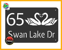 Swan Couple House Sign Wall Art