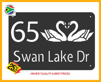 Swan Couple House Sign Wall Art